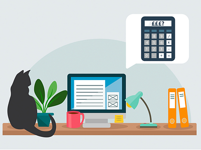 Working From Home Cost design desk illustration office vector working from home workspace