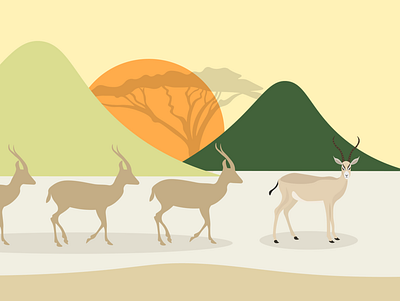 Safari 2 antelope illustration safari vector