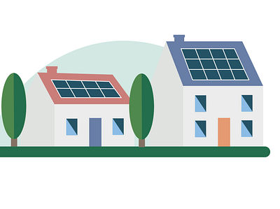 Solar Houses energy green house illustration solar panels vector