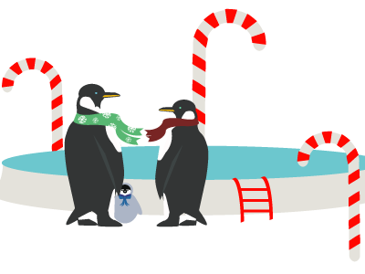 Recombu Christmas Pub Quiz christmas design illustration penguins quiz web