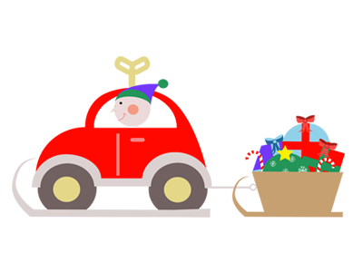 Recombu Christmas Pub Quiz car christmas design elf illustration presents quiz web