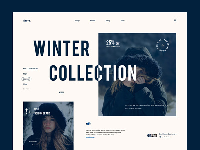 Fashion Brand E-commerce Website clothing clothing company design fashion fashion website header hero section home page landing page outfits style ui ux website winter