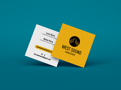 West Sound - Business Cards brand business business card card clean design designer experience logo management minimal music sound west west sound yellow