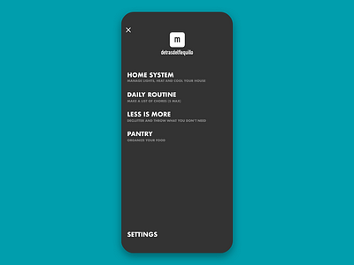 Minimal App Menu app clean design designer menu minimal ui ux