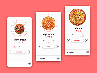 Pizza ordering app app cart clean concept design fastfood food minimal order order management ordering pedido pedir pizza sizes ui ux