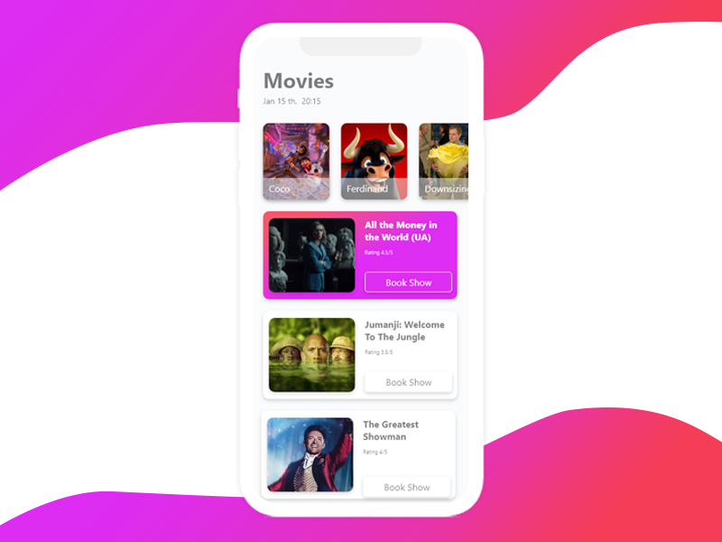 Movie booking app by Abin Raj M™ on Dribbble