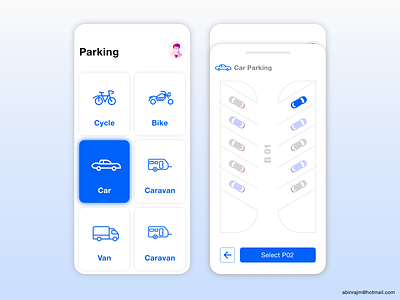 Parking slot booking application concept