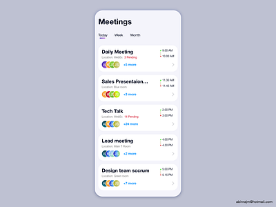 Meeting Schedule App accessible dashboard meeting meeting room ux