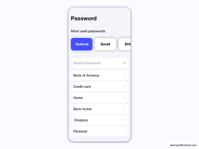 Password Manager accessible dashboard mobile password manager ux