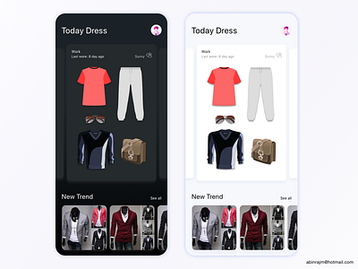 Daily Dress Management App accessible categories dashboard designspiration ux