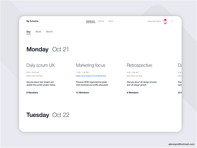 Minimal Timeline & Management Tool concept