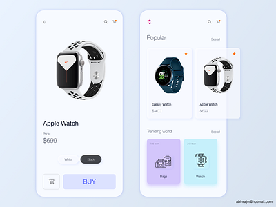 Watch Shop Mobile App accessible concept designspiration ecommerce app mobile shop ux