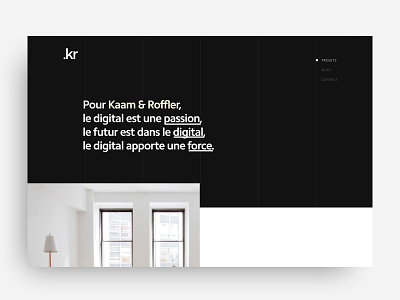 Kaam & Roffler - Digital Agency agency concept design desktop digital header interface invite landing nav ui
