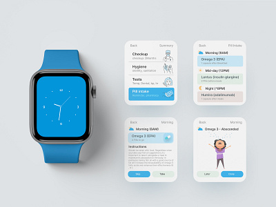 Patient - Watch OS app pill reminder feed freebie landing page marketing material design reminders