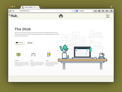 iHub Landing branding freebie icon illustration icons inspiration concept landing page marketing material design minimalist ui ux web design
