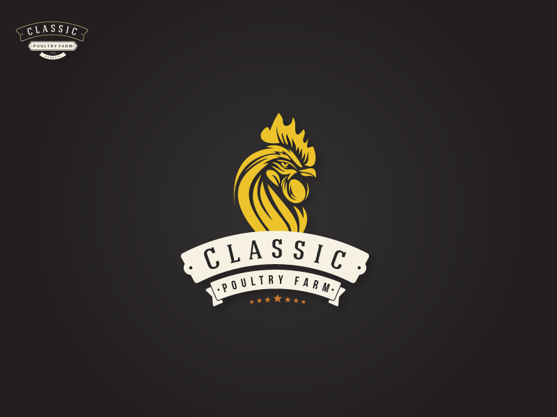 Classic Poultry Farm Logo branding marketing identity typography flat classic vintage minimal web farming chicken android ios poultry