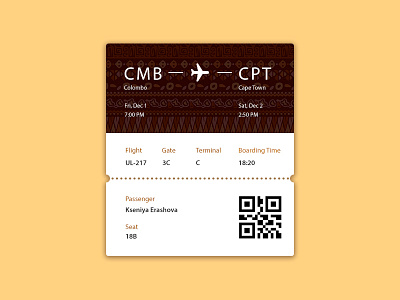 DailyUi #024: "Boarding Pass" 024 africa boarding boarding pass challenge concept daily ui dream flight passenger pattern qr code ticket time user ux vector