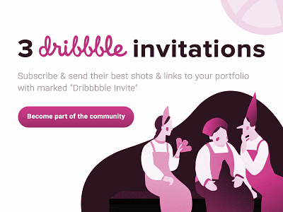 3 dribbble invitations