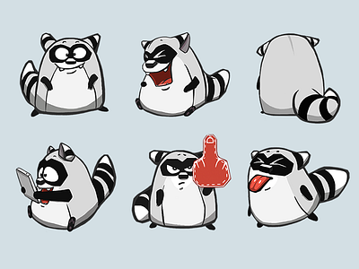 Barney the Raccoon appstore barney character cute emotion illustration imessage ios raccoon sticker