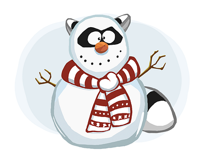 Snow Raccoon barney character christmas cute emotion holiday illustration imessage raccoon sticker