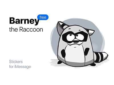 Barney the Raccoon barney character cute emotion illustration imessage ios raccoon sticker