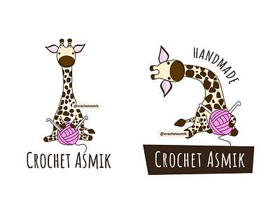 Logo – Crochet Asmik character crochet giraffe illustration logo