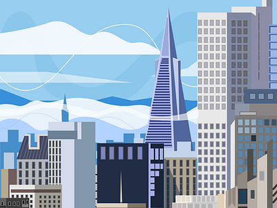 San Francisco 2d art artwork california city fog illustration sf vector xd