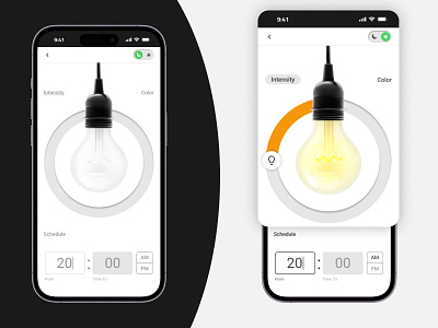 Daily UI Challenge: On / Off Switch for a smart light app app app design daily ui challenge design smart light app design ui ui design ux