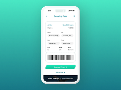 Daily UI Challenge: Boarding Pass