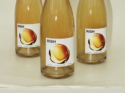 Rish: Liquid Gold bottle brand identity branding design drink gold graphic design illustration kombucha liquidgold