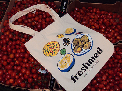 Tote Bag for Freshmed bag brand identity branding design graphic design grocerybag illustration logo painting totebag
