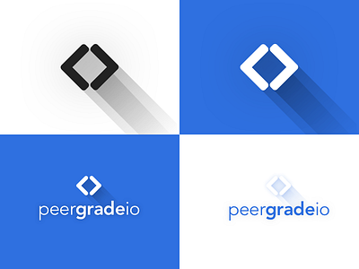 Discarded logo idea logo long shadow peergrade