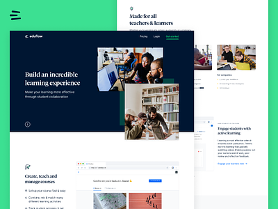 New landing page for Eduflow edtech education headline inter landing landing page landing page design product tiempos ui