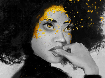 Golden Thoughts adobe black white branding design graphic design illustration illustrator photoshop portrait vector