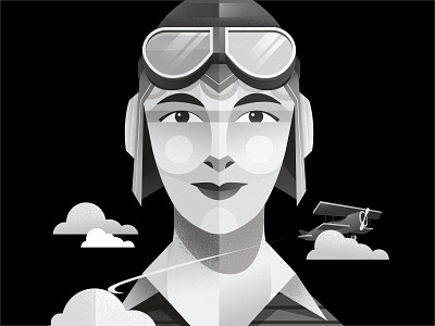 Amelia Earhart adobe amelia earhart design flight graphic design illustration illustrator photoshop texture