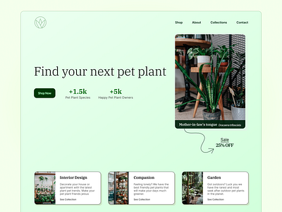 Day 18 of 30 - Pet Plants 30days challenge design ecommerce figma plants typography webdesign webflow