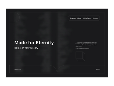 Day 25 - Eternity 30days challenge darkmode design figma minimalism type typography webdesign webflow