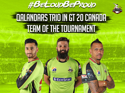(Lahore Qalandars )Trio in GT 20 Canada Team of the Tournament design