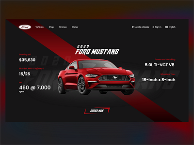 Ford Mustang 2020 Red 2020 2020 trend adobe photoshop cc adobe xd car creativerafat maxrafat ui xd