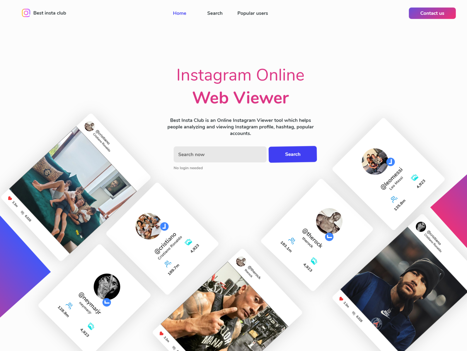  Instagram  Web  Viewer landing page by CreativeRafat on Dribbble