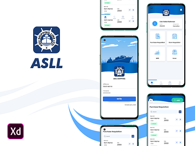 ASLL APP Design adobe photoshop cc adobe xd akij app app design apple creativerafat ios marine master maxrafat shipment shipping ui vassel