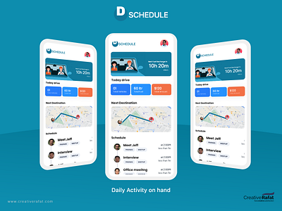 Daily Scheduling on hand activity adobe xd android app creativerafat ios maxrafat scheduler ui ux