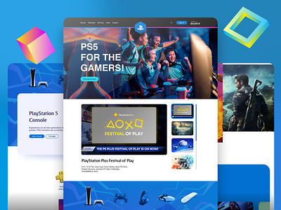 Game Console PlayStation Landing page fitness gaming gym ladingpage landing playstation ps5 trainer ui website
