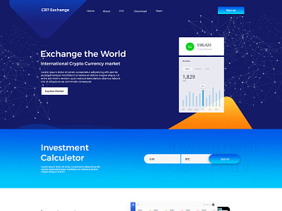 Block-chain Exchange Website Template adobe photoshop cc adobe xd block chain exchange template design ui