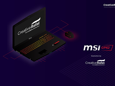 MSI Laptop Isometric by Creativerafat bangladesh creativerafat dhaka isometric laptop maxrafat msi
