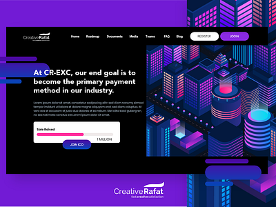 Cryptocurrency Website Template Dark Mode adobe photoshop cc adobe xd bangladesh bitcoin block chain concept creativerafat crypto crypto currency design dhaka dribble exchange illustration isometric maxrafat ui vector