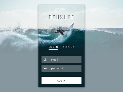 Acusurf - Login Screen