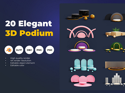 20 elegant 3D podium