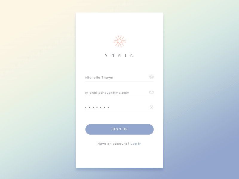 Daily UI #001 - Sign Up after effects animation app daily ui mobile sign up splash ui design welcome yoga