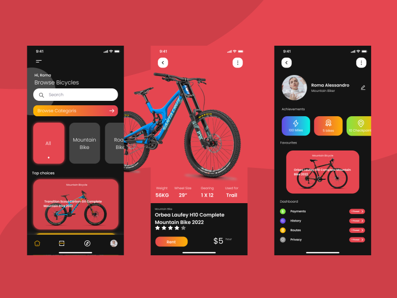 Bike App by Ahmed on Dribbble